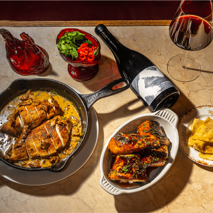 Dirty French chicken for two and crepes